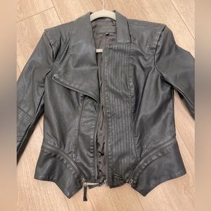 Blank NYC Black Faux Leather Coat Size Small